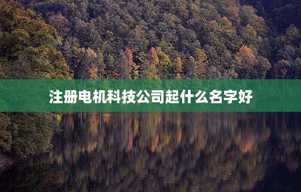 注册电机科技公司起什么名字好