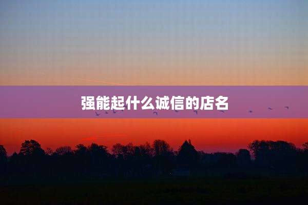 强能起什么诚信的店名