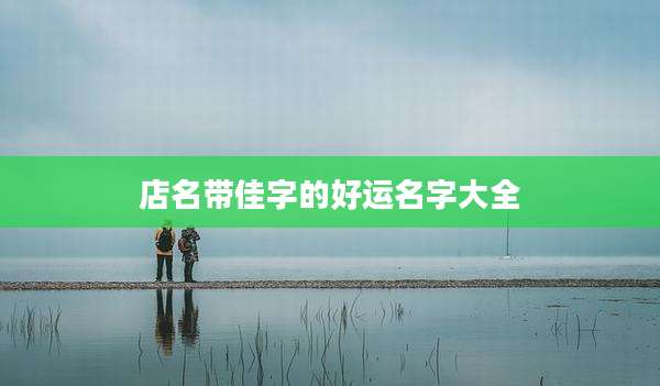 店名带佳字的好运名字大全