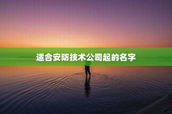 适合安防技术公司起的名字
