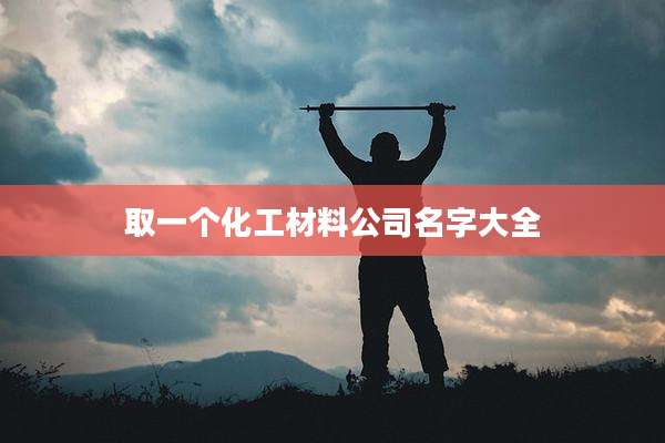 取一个化工材料公司名字大全