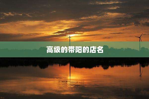高级的带阳的店名