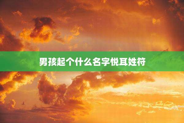 男孩起个什么名字悦耳姓符