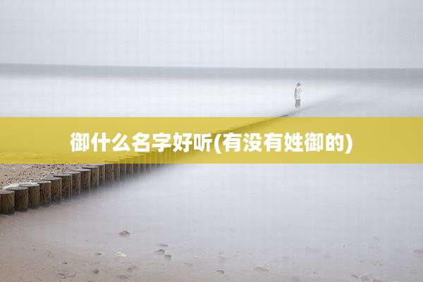御什么名字好听(有没有姓御的)