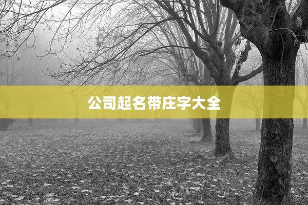 公司起名带庄字大全
