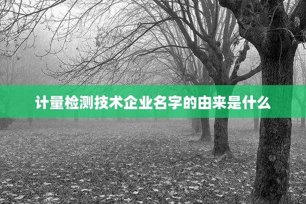 计量检测技术企业名字的由来是什么