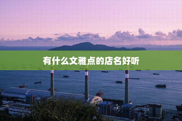 有什么文雅点的店名好听