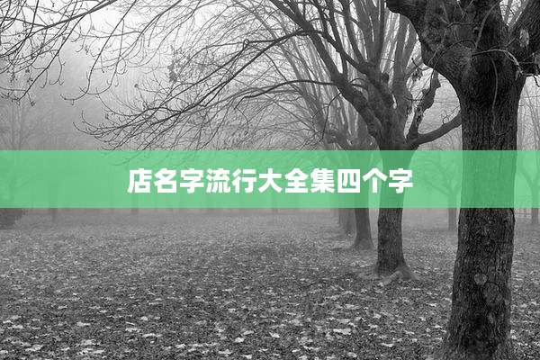 店名字流行大全集四个字