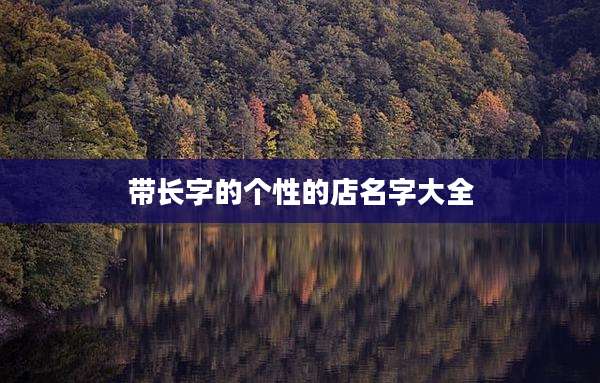 带长字的个性的店名字大全