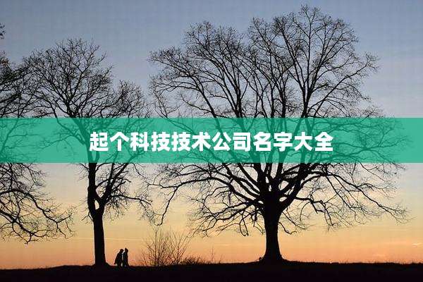 起个科技技术公司名字大全