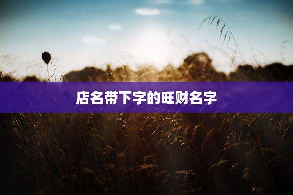 店名带下字的旺财名字