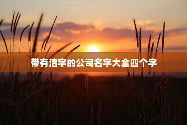 带有洁字的公司名字大全四个字