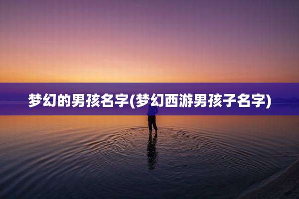 梦幻的男孩名字(梦幻西游男孩子名字)