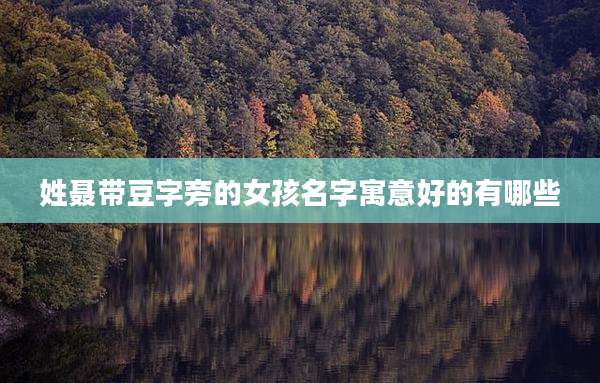 姓聂带豆字旁的女孩名字寓意好的有哪些