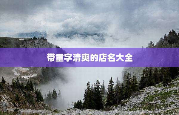 带重字清爽的店名大全