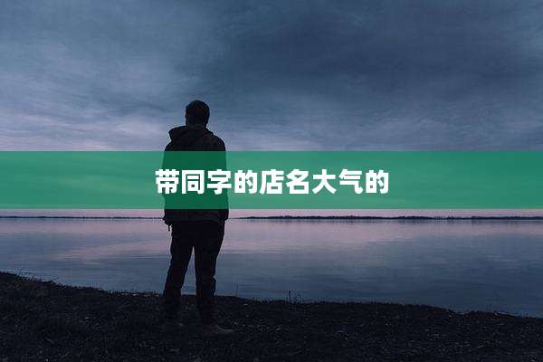 带同字的店名大气的