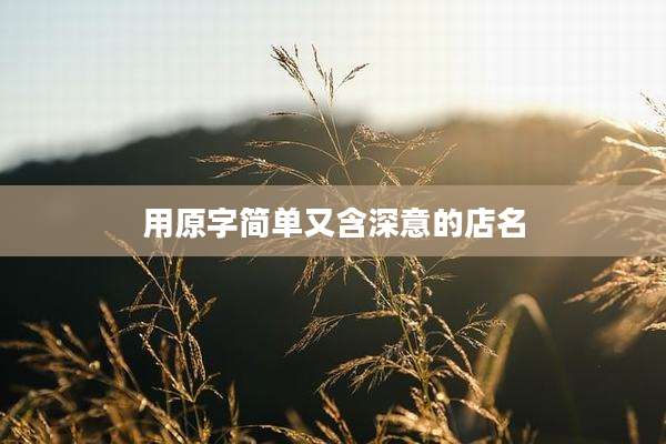 用原字简单又含深意的店名