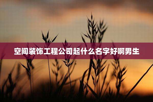 空间装饰工程公司起什么名字好啊男生
