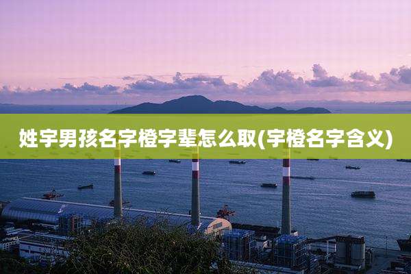 姓宇男孩名字橙字辈怎么取(宇橙名字含义)