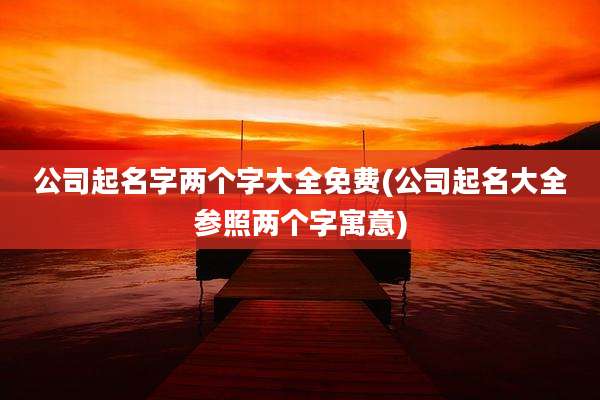 公司起名字两个字大全免费(公司起名大全参照两个字寓意)