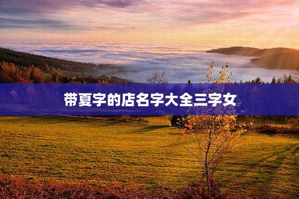 带夏字的店名字大全三字女