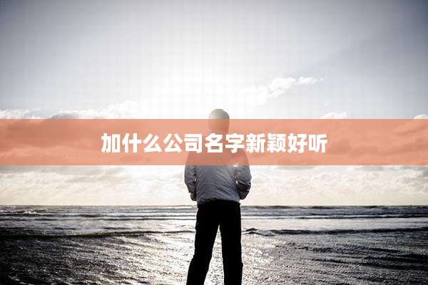 加什么公司名字新颖好听
