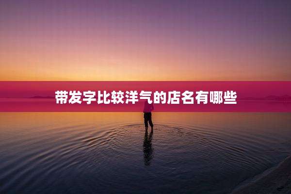 带发字比较洋气的店名有哪些