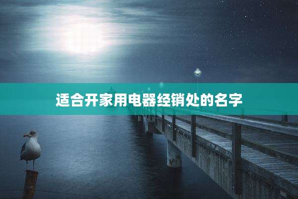 适合开家用电器经销处的名字