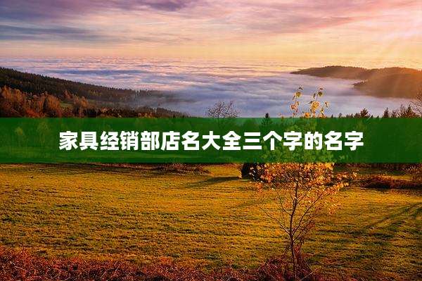 家具经销部店名大全三个字的名字