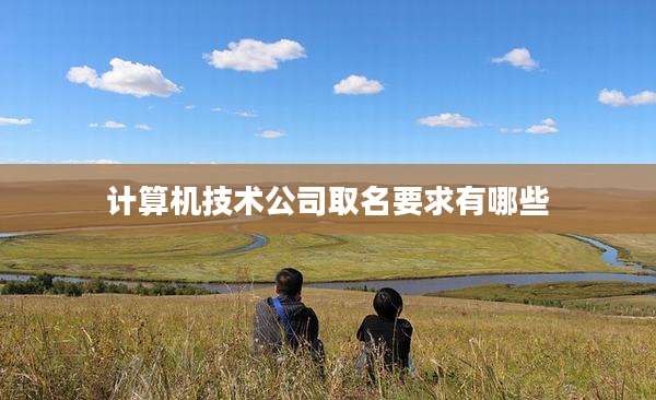 计算机技术公司取名要求有哪些