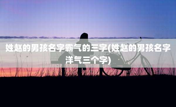 姓赵的男孩名字霸气的三字(姓赵的男孩名字洋气三个字)