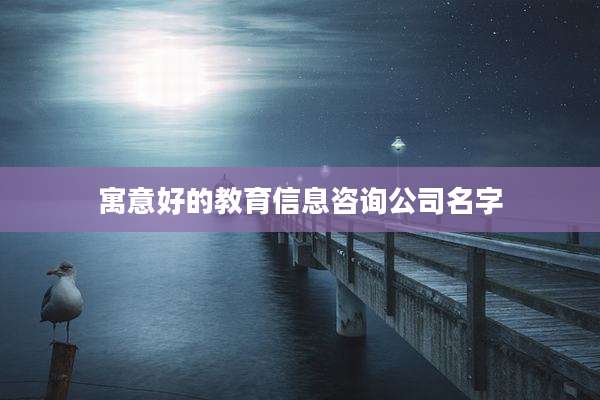 寓意好的教育信息咨询公司名字