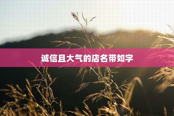 诚信且大气的店名带如字