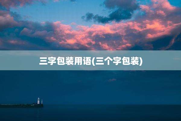 三字包装用语(三个字包装)