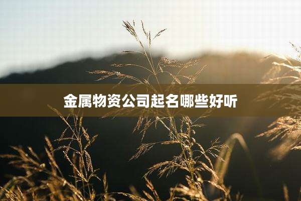 金属物资公司起名哪些好听