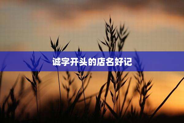 诚字开头的店名好记