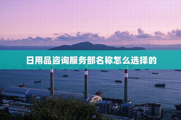 日用品咨询服务部名称怎么选择的