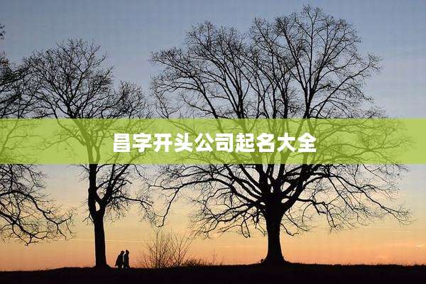 昌字开头公司起名大全