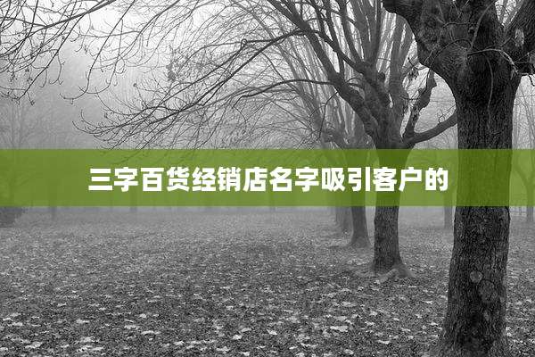 三字百货经销店名字吸引客户的