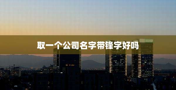 取一个公司名字带锋字好吗