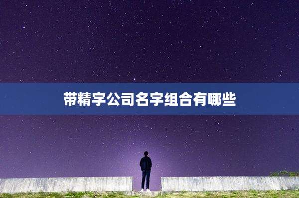 带精字公司名字组合有哪些
