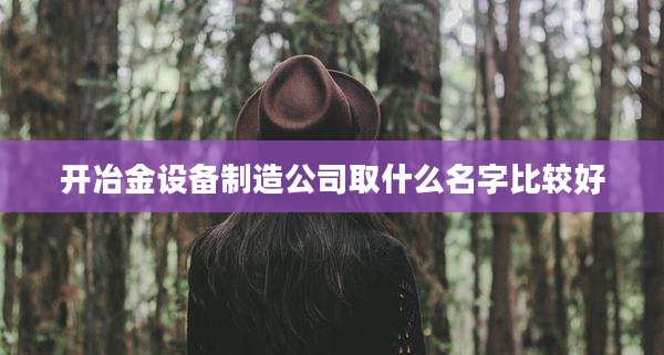 开冶金设备制造公司取什么名字比较好