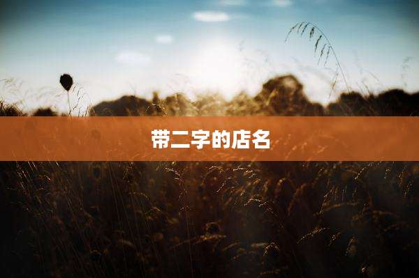 带二字的店名