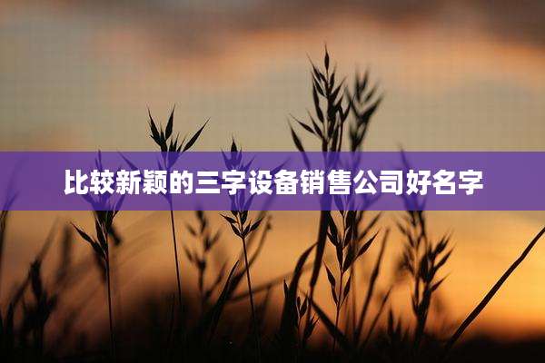 比较新颖的三字设备销售公司好名字