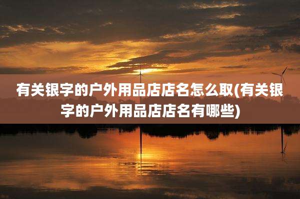 有关银字的户外用品店店名怎么取(有关银字的户外用品店店名有哪些)