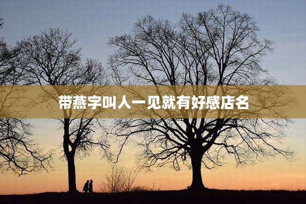 带燕字叫人一见就有好感店名