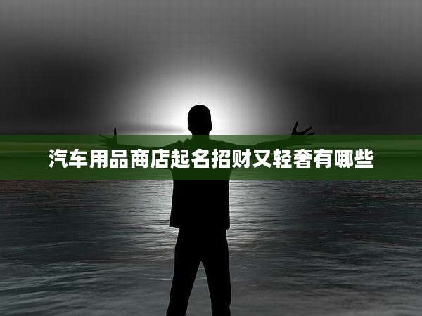 汽车用品商店起名招财又轻奢有哪些