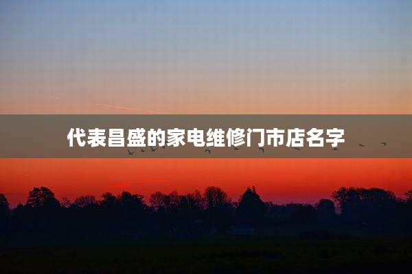 代表昌盛的家电维修门市店名字