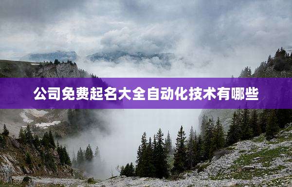 公司免费起名大全自动化技术有哪些