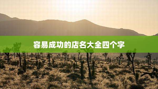 容易成功的店名大全四个字